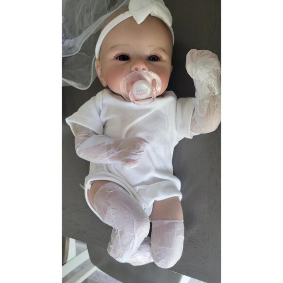 🆕18 Inch Realistic Cloth Body With Vinyl Limbs Baby Doll with Accessories - Picture 6 of 16